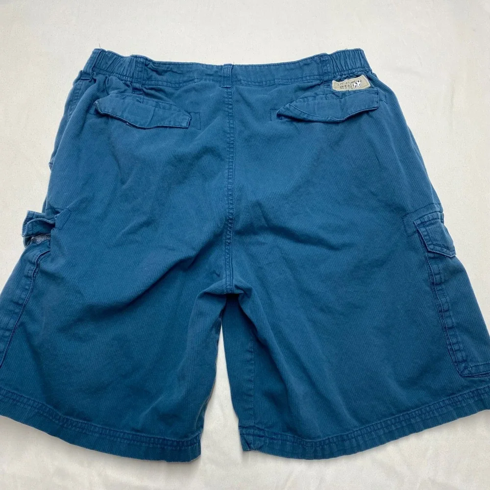 Big Dogs Mens Cargo Shorts Teal Blue 100% Cotton Relaxed Fit Size Medium